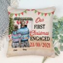 Our First Christmas Engage, Married - Personalized Pillow - Christmas Gift For Couples, Husband, Wife, Fiance