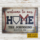 Personalized Baseball Welcome To Customized Classic Metal Signs