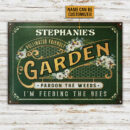 Personalized Bee Garden Pollinator Friendly Green Customized Classic Metal Signs