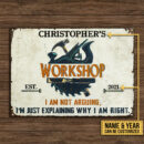 Personalized Carpenter Why I Am Right Customized Classic Metal Signs