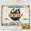 Personalized Carpenter Why I Am Right Customized Classic Metal Signs
