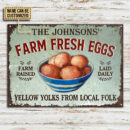 Personalized Chicken Eggs Yellow Yolks Customized Classic Metal Signs