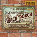 Personalized Farmhouse Back Porch Family Lovin Customized Classic Metal Signs