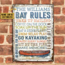 Personalized Kayak Bay Rules Wake Up Customized Classic Metal Signs
