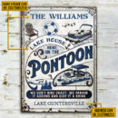 Personalized Pontoon Here Crazy Vertical Custom Classic Metal Signs
