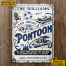 Personalized Pontoon Here Crazy Vertical Custom Classic Metal Signs