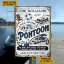 Personalized Pontoon Here Crazy Vertical Custom Classic Metal Signs