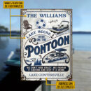 Personalized Pontoon Here Crazy Vertical Custom Classic Metal Signs