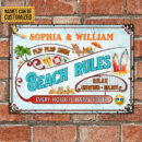 Personalized Surfing Relax Unwind Customized Classic Metal Signs