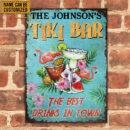 Personalized Tiki Bar Flamingo Customized Classic Metal Signs
