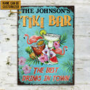 Personalized Tiki Bar Flamingo Customized Classic Metal Signs