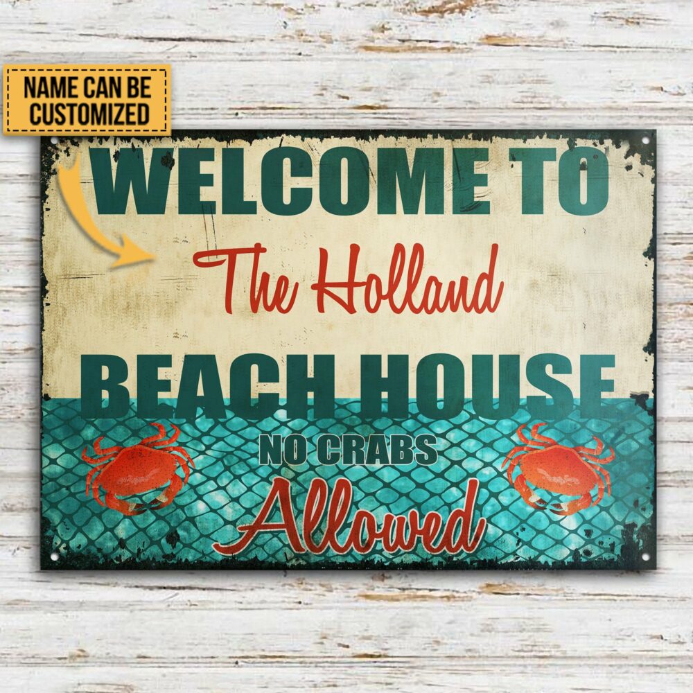 Personalized Beach No Crabs Customized Classic Metal Signs - Image 3