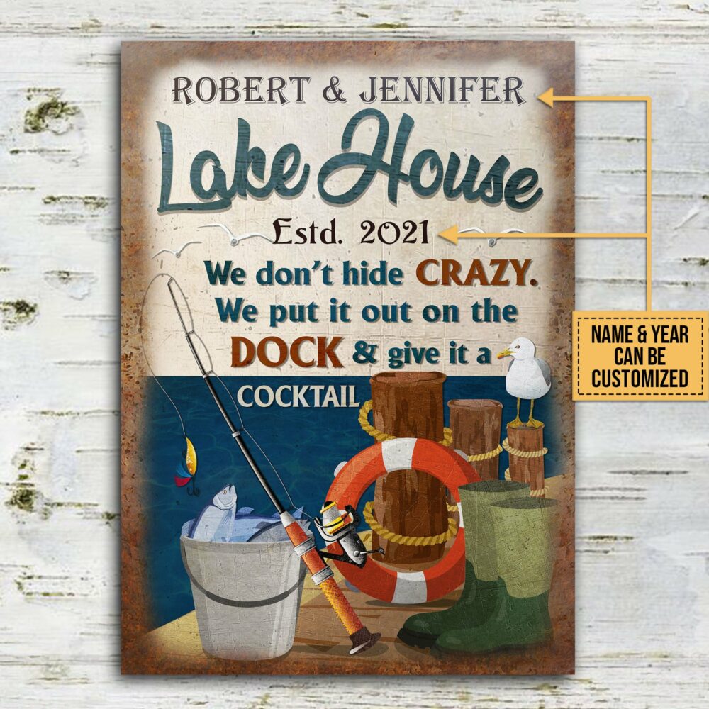 Personalized Fishing Lake Crazy Customized Classic Metal Signs - Image 3