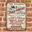 Personalized Porch Forecast Sunny With A Chance Vertical Custom Classic Metal Signs