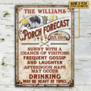 Personalized Porch Forecast Sunny With A Chance Vertical Custom Classic Metal Signs
