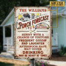 Personalized Porch Forecast Sunny With A Chance Vertical Custom Classic Metal Signs