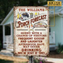 Personalized Porch Forecast Sunny With A Chance Vertical Custom Classic Metal Signs