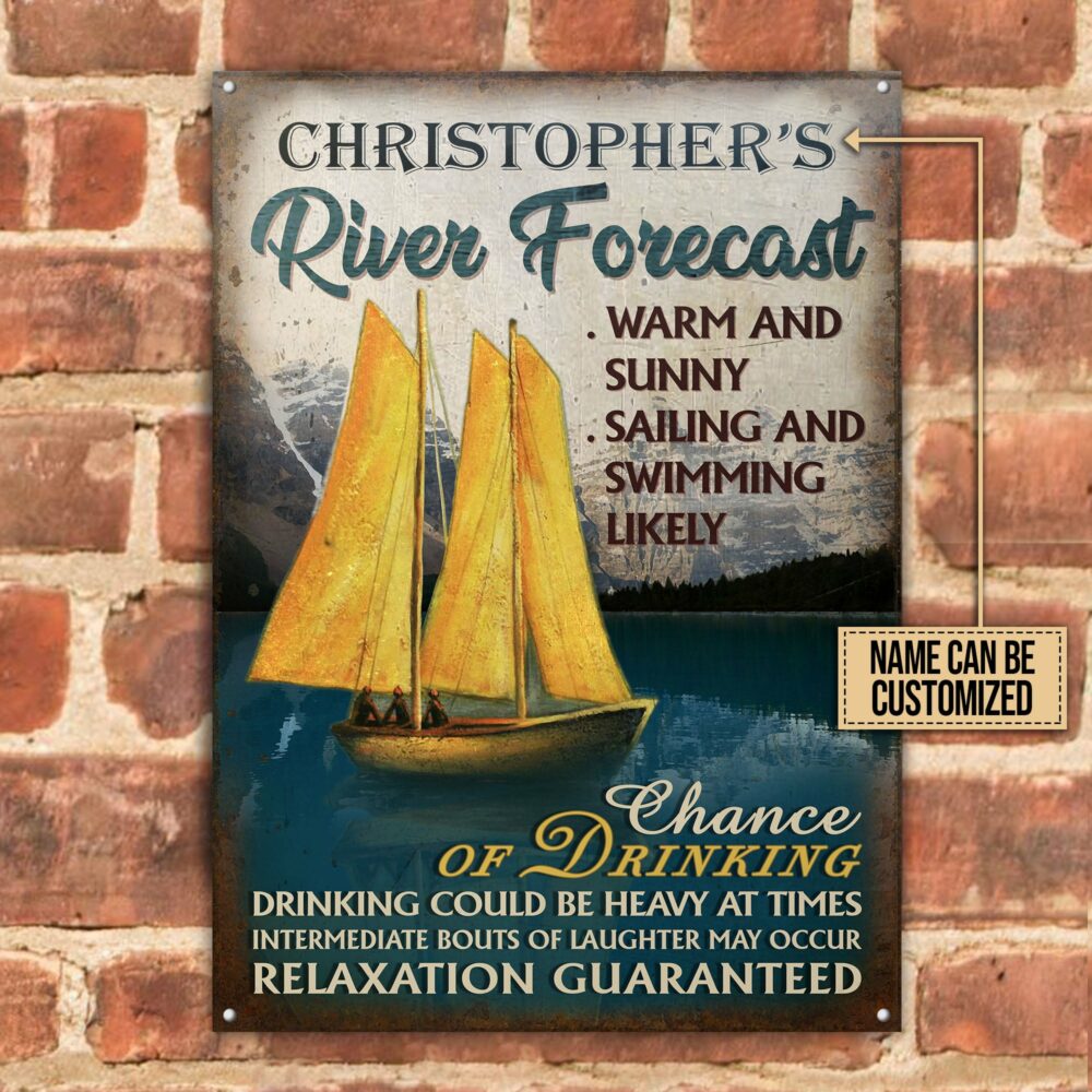 Personalized Sailing River Forecast Customized Classic Metal Signs - Image 2