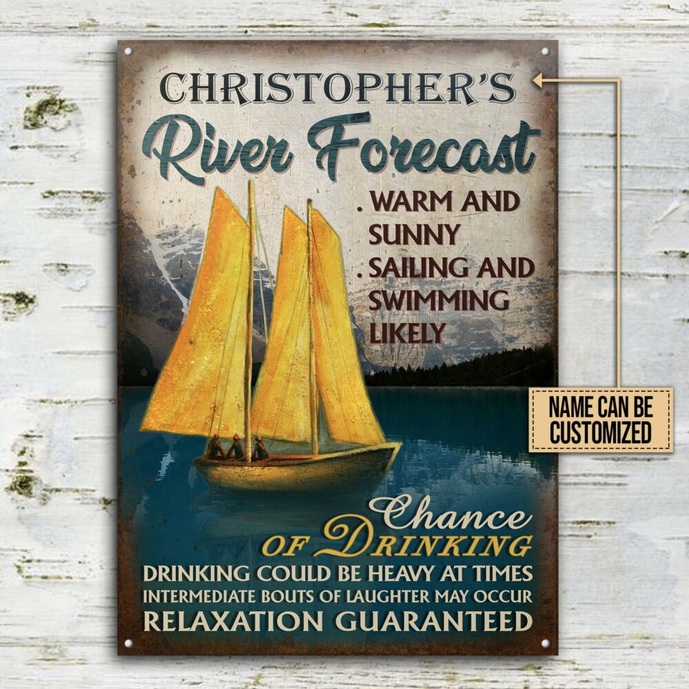 Personalized Sailing River Forecast Customized Classic Metal Signs - Image 3