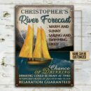 Personalized Sailing River Forecast Customized Classic Metal Signs