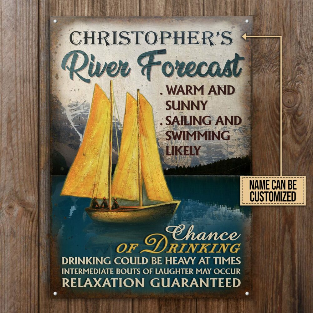 Personalized Sailing River Forecast Customized Classic Metal Signs - Image 4