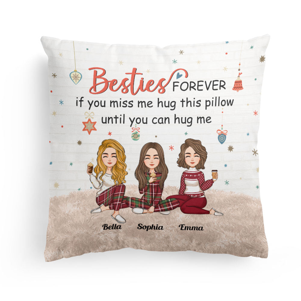 Sisters Forever Hug This Pillow - Personalized Pillow - Christmas Gift For Sisters, Besties, BFF
