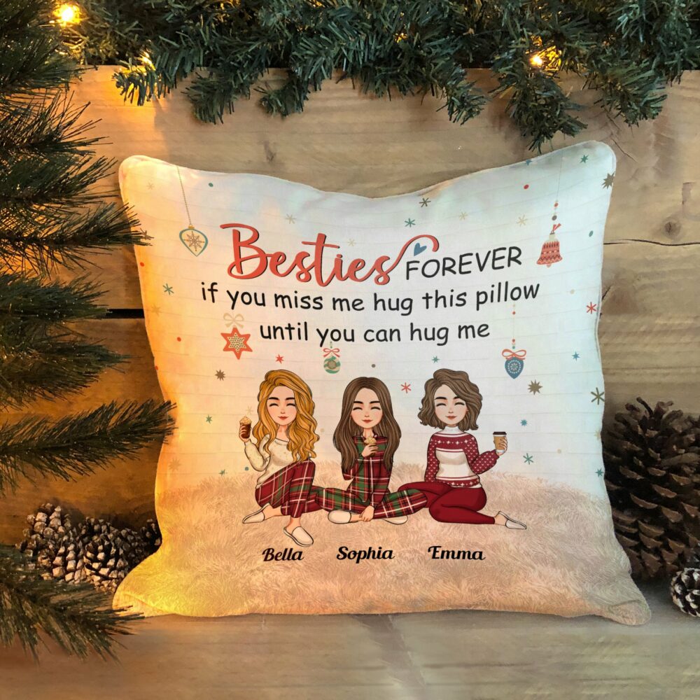 Sisters Forever Hug This Pillow - Personalized Pillow - Christmas Gift For Sisters, Besties, BFF - Image 2