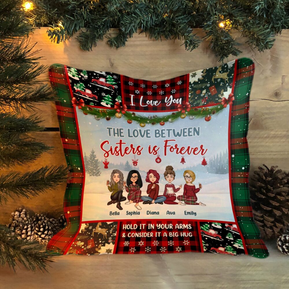 Sisters' Love Is Forever - Personalized Pillow - Christmas Gift For Sisters, Family, Siblings, Friends, Home Decor - Image 2