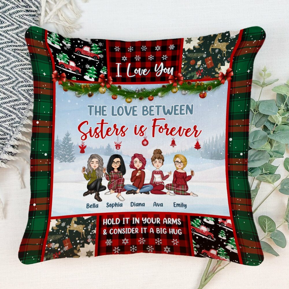 Sisters' Love Is Forever - Personalized Pillow - Christmas Gift For Sisters, Family, Siblings, Friends, Home Decor - Image 3