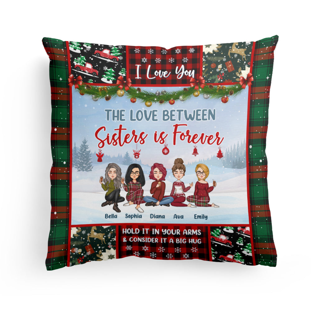 Sisters' Love Is Forever - Personalized Pillow - Christmas Gift For Sisters, Family, Siblings, Friends, Home Decor