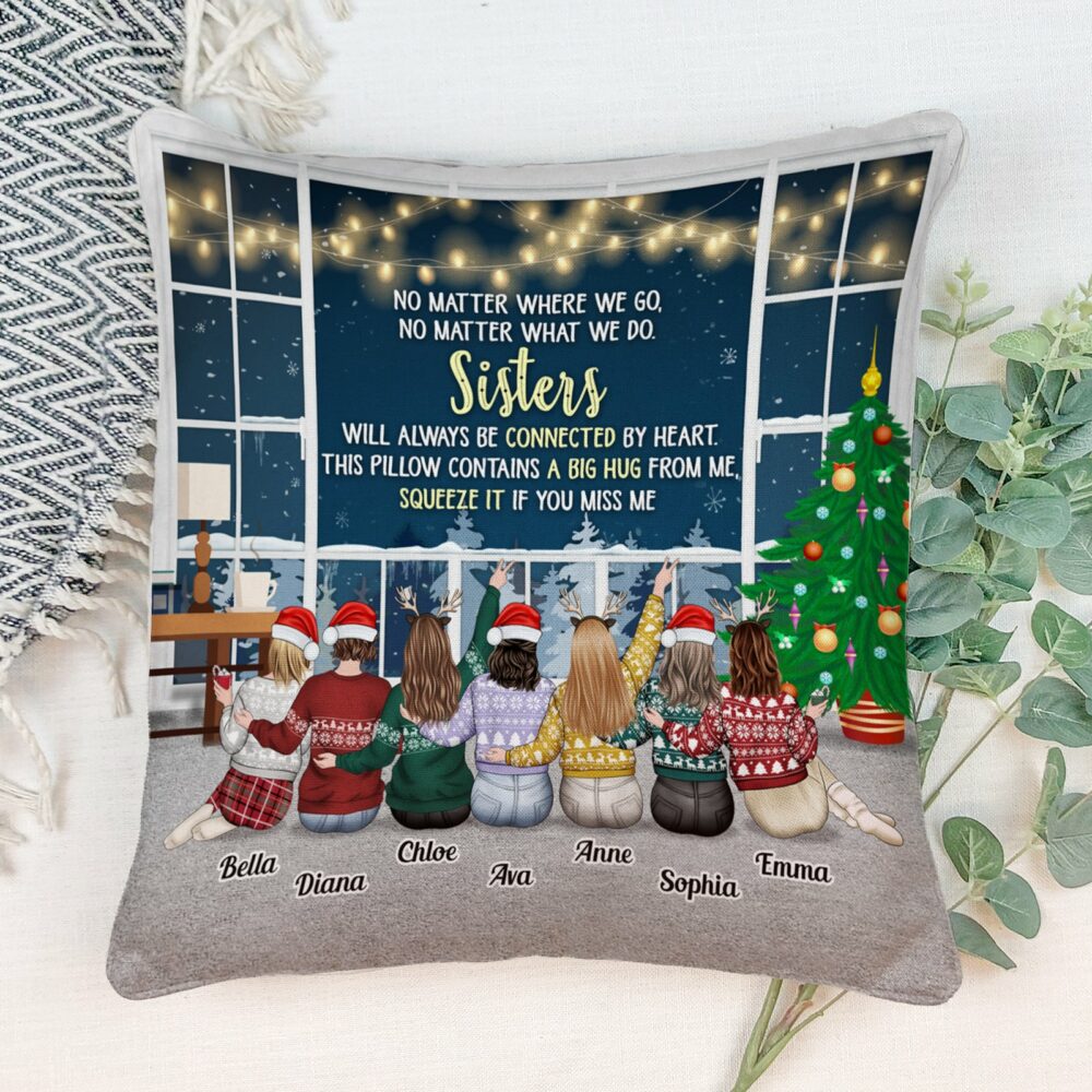 Squeeze This Pillow If Missing Me - Personalized Pillow - Christmas Gift For Sisters, Besties, Best Friends, Heartwarming Gift