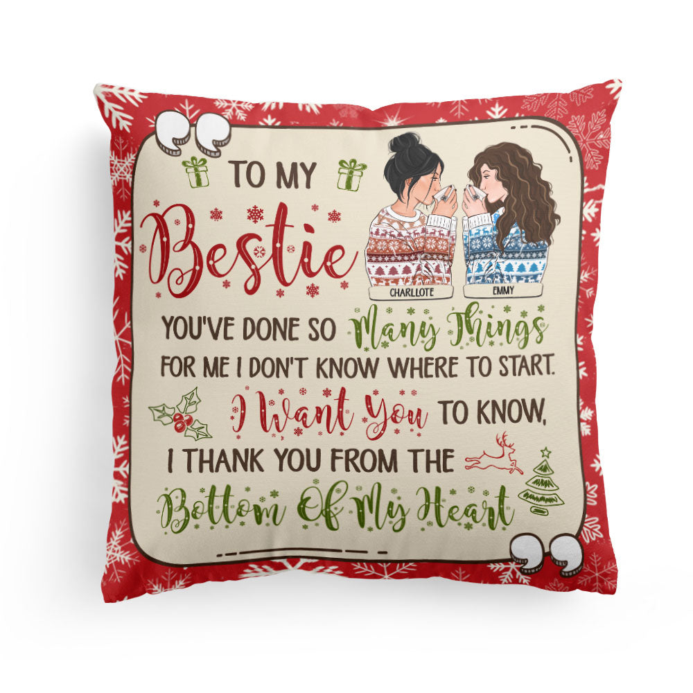 Thank You From My Heart- Personalized Pillow (Insert Included) - Christmas Gift For Sisters, Besties