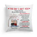 The Day I Met You - Personalized Pillow - Anniversary Gift For Couple, Lover, Husband, Wife, Appreciate Gift