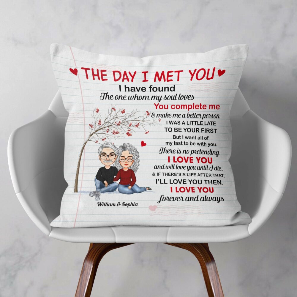 The Day I Met You - Personalized Pillow - Anniversary Gift For Couple, Lover, Husband, Wife, Appreciate Gift - Image 2