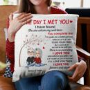 The Day I Met You - Personalized Pillow - Anniversary Gift For Couple, Lover, Husband, Wife, Appreciate Gift