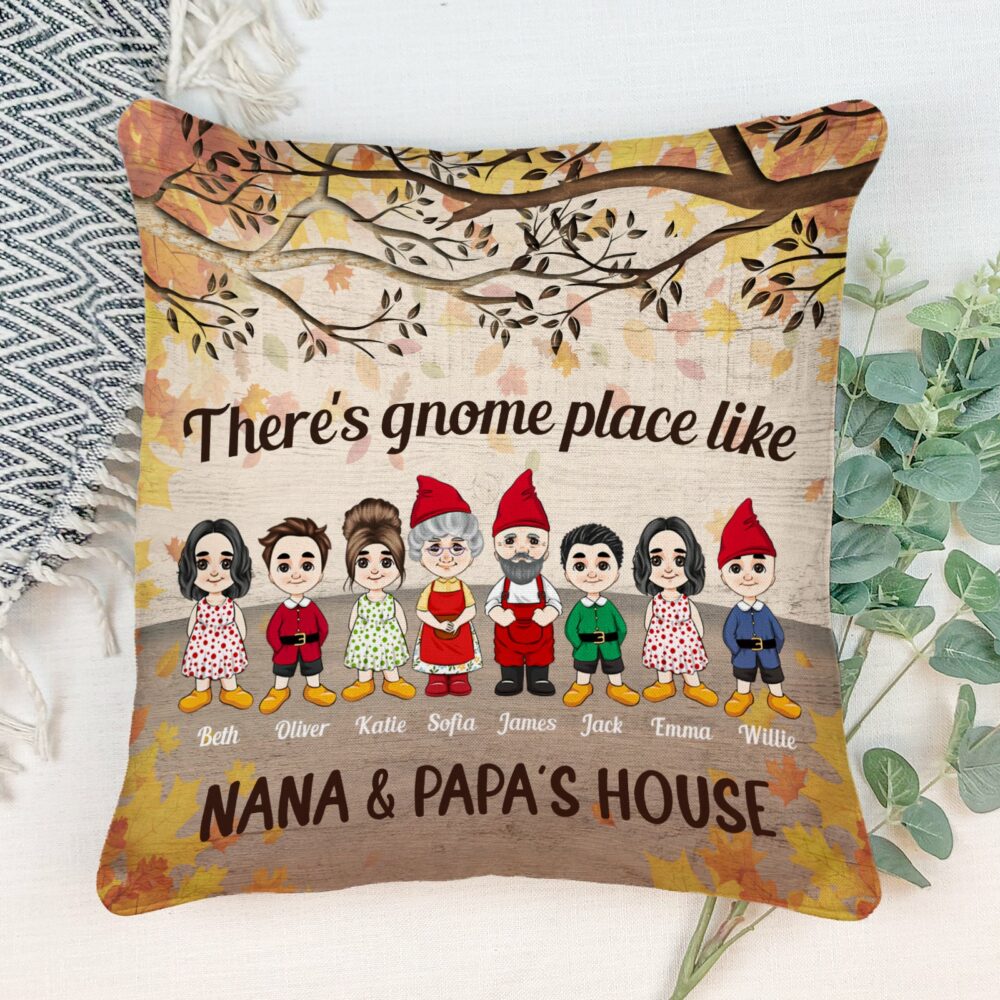 There's Gnome Place Like Home - Personalized Pillow - Christmas Gift For Family - Image 3