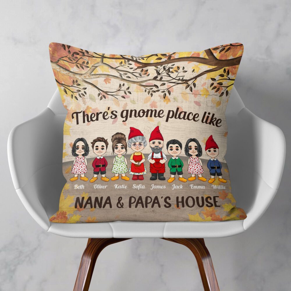 There's Gnome Place Like Home - Personalized Pillow - Christmas Gift For Family - Image 4