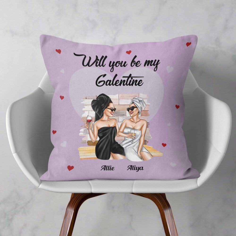 Will You Be My Galentine - Personalized Pillow - Galentine & Birthday Gift For Best Friend, Bestie, BFF - Image 2