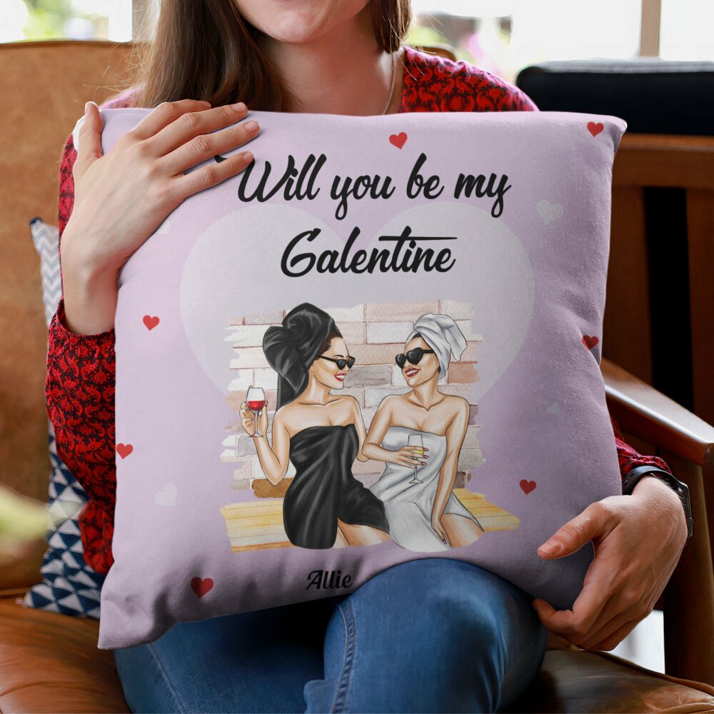 Will You Be My Galentine - Personalized Pillow - Galentine & Birthday Gift For Best Friend, Bestie, BFF - Image 3