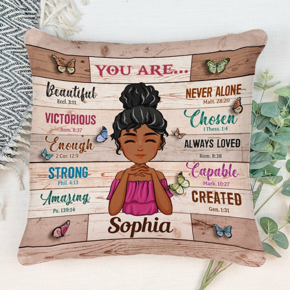 You Are Beautiful New Version - Personalized Pillow - Birthday Gift For Her, Girls, Black Girls