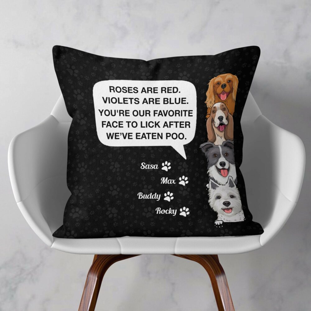 You're My Favorite Face To Lick - Personalized Pillow - Birthday, Loving Gift For Dog Lover, Dog Owner, Dog Mom, Dog Dad - Image 2